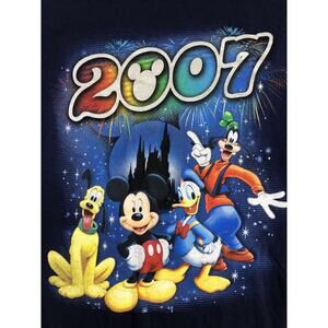 Y2K Walt Disney World Shirt Kids XL 2007 Blue T Size Youth 18/20 100% Park